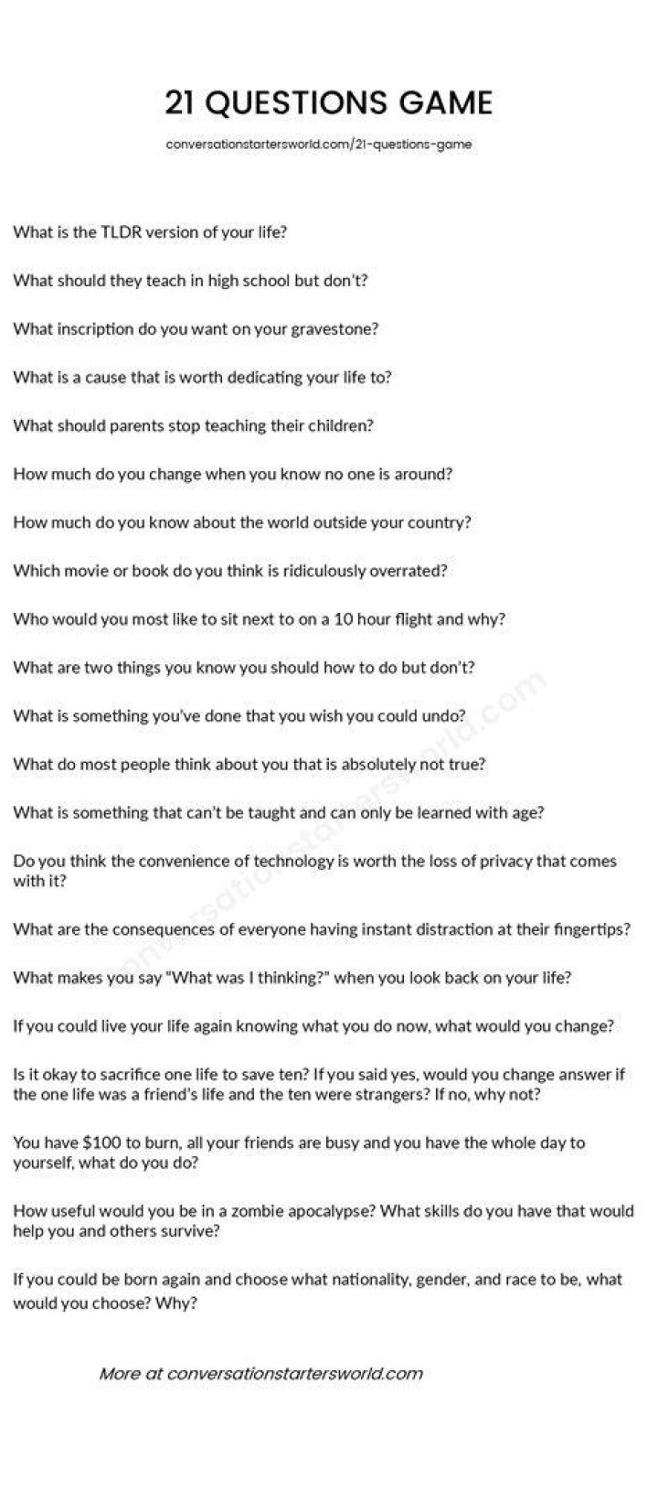 21 Questions game