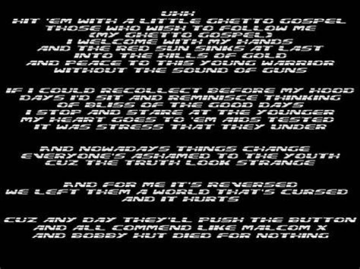 2Pac - Ghetto Gospel (Lyrics Video) - 2pac gospel music
