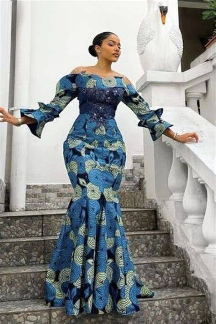 Ankara evening gown with the decor Ankara evening gown with the decor