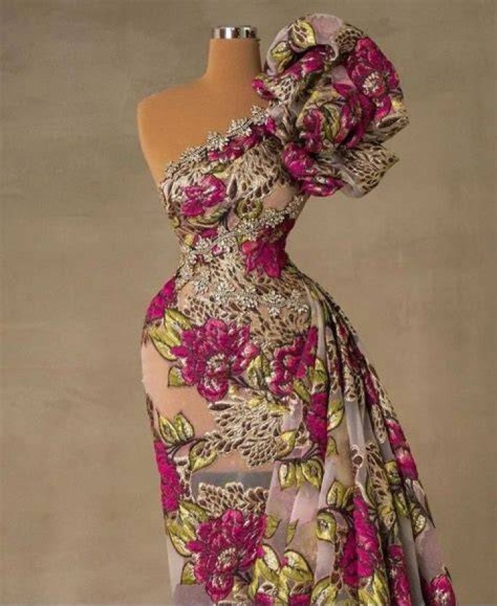 Ankara one-shoulder evening gown Ankara one-shoulder evening gown