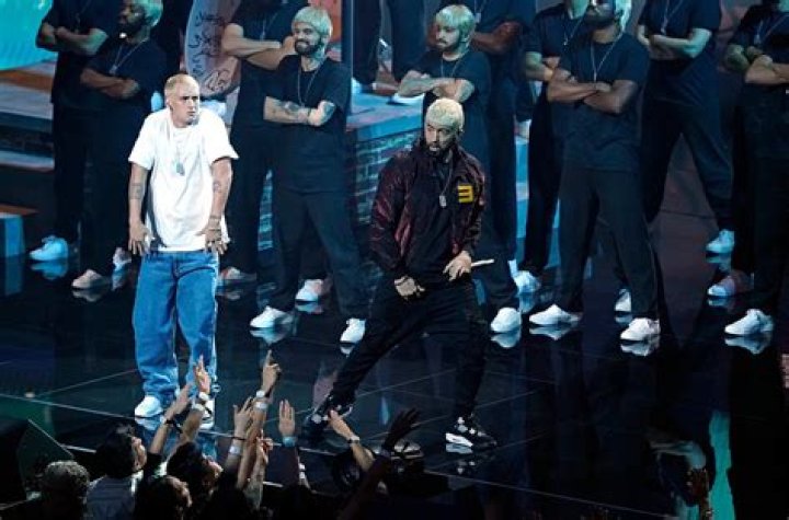 Eminem performing on stage